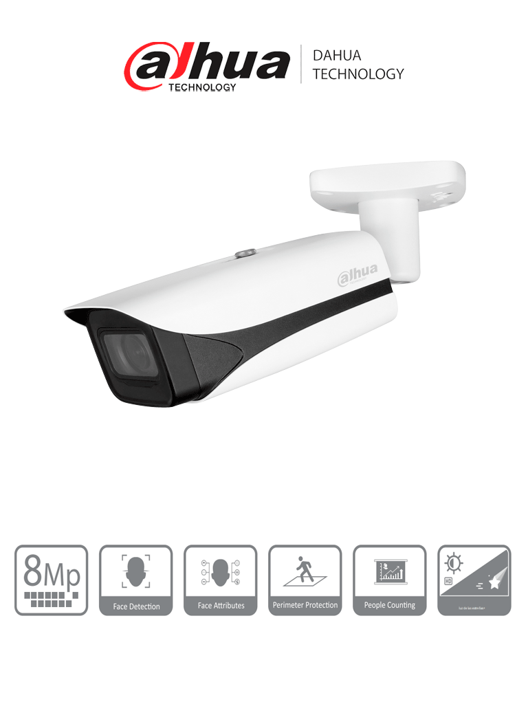 DAHUA DH-IPC-HFW5842E-ZE – Camara IP Bala 4k WizMind Lente Mot. de 2.7