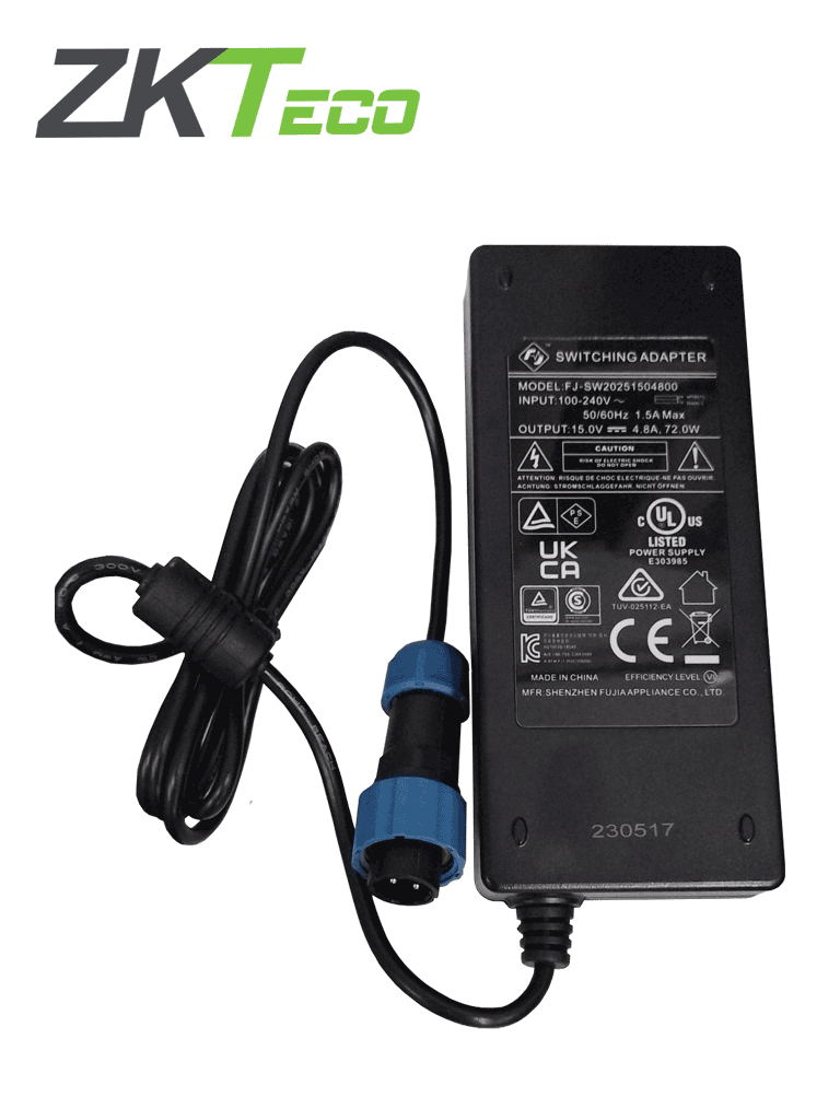 ZKTECO D4330IP65PADAPTER – Fuente de poder para Arco detector de Metal