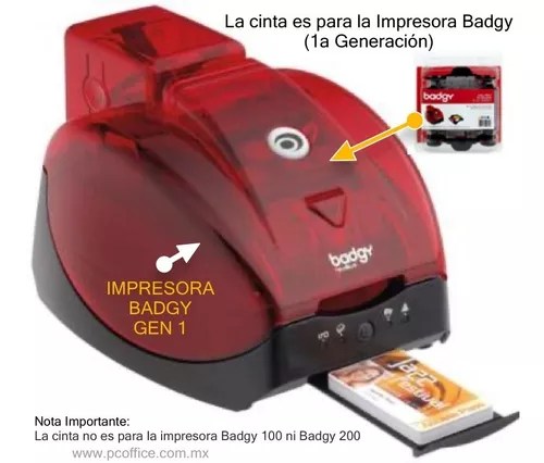 Ribbon Color YMCKO para Badgy 1 Gen (Carcasa Roja)