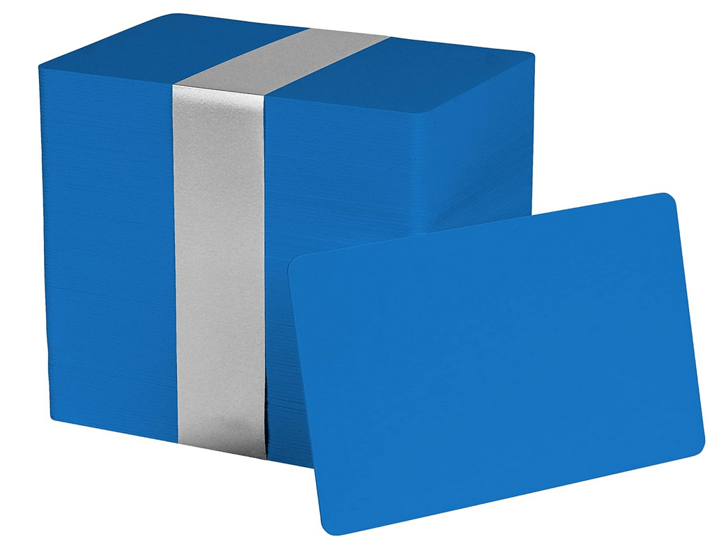 100 Tarjetas PVC AZUL p/Impresora de credenciales