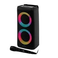 BOCINA INALAMBRICA BLUETOOTH PORTATIL CON MICROFONO RECARGABLE LUZ RGB