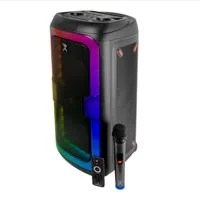 BOCINA INALAMBRICA BLUETOOTH PORTATIL RECARGABLE LUZ RGB CON MICROFONO
