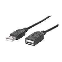 CABLE USB,MANHATTAN,308519, V2.0 EXT. TIPO A 0.9M NEGRO