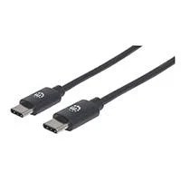 CABLE USB,MANHATTAN,354882,-C V2.0, C-C 3M NEGRO 60W, 480MB