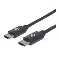 CABLE USB,MANHATTAN,354868,-C V2.0, C-C 0.5M NEGRO 60W, 480MBPS