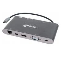 DOCKING USB,MANHATTAN,152808,-C 11 PTOS, HDMI/MINI DP/VGA, USB-C PD/3X