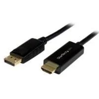 CABLE ADAPTADOR DE 2M DISPLAYPORT A HDMI – COLOR NEGRO – ULTRA HD 4K –