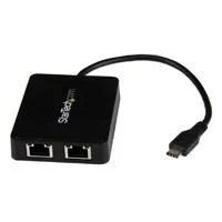 ADAPTADOR DE RED USB-C CON DOS PUERTOS ETHERNET GIGABIT Y PUERTO ADICI