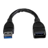 CABLE DE 15CM EXTENSOR USB 3.0 – ALARGADOR USB 3.0 SUPERSPEED NEGRO –
