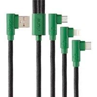 CABLE 3 EN 1 MICROUSB/TIPO C/LIGHTNING HUNE HIEDRA SUSTENTABLE TRENZAD
