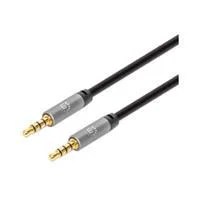 CABLE AUDIO,MANHATTAN,355995, ESTEREO 3.5MM M-M 2.0M NEGRO/ALUMINIO PL