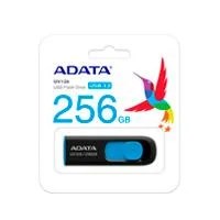 MEMORIA ADATA 256GB USB 3.2 UV128 RETRACTIL NEGRO AZUL (AUV128-256G-RB