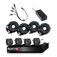 KIT  PROVISION ISR  DVR 4 CANALES DE 2 MEGAPIXELES  4 CAMARAS 2MP  LEN