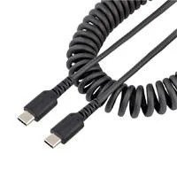 CABLE DE 50CM DE CARGA USB C A USB C, CABLE USB TIPO C EN ESPIRAL DE C