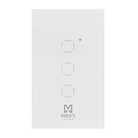 APAGADOR INTELIGENTE DE PARED MIRATI DE 3 APAGADORES TOUCH WIFI 2.4HZ