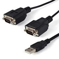 CABLE 1.8M USB A 2 PUERTOS SERIAL RS232 DB9 RETENCION DEL PUERTO DE AS