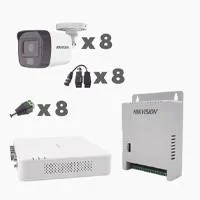 KIT TURBOHD 2 MEGAPIXELES HIKVISION KH1080P8BFH DVR 8 CANALES CON AUDI