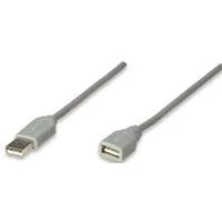 CABLE USB,MANHATTAN,165211, EXTENSION 1.8M, GRIS