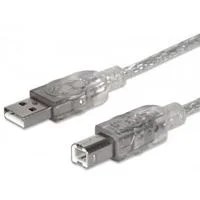 CABLE USB,MANHATTAN,340458, V2.0 A-B 3.0M, PLATA