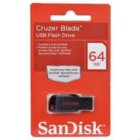 MEMORIA SANDISK 64GB USB 2.0 CRUZER BLADE Z50 NEGRO C/ROJO SDCZ50-064G