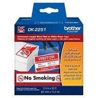 ETIQUETA CONTINUO BROTHER DK2251 BLANCA – IMPRESION NEGRO Y ROJO 62 MM