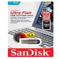 MEMORIA SANDISK 64GB USB 3.0 ULTRA FLAIR METALICA PARA MAC Y WINDOWS 1