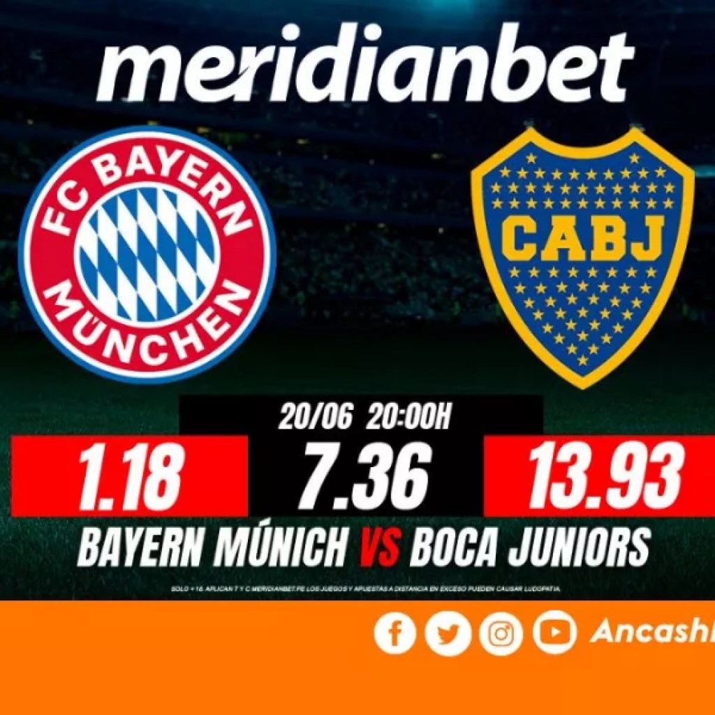 Bayern Múnich vs Boca Juniors: ¡Juega en el Mundial de Clubes con Meridianbet y participa por más de S/. 8,000 en premios! Bayern Múnich vs Boca Juniors: ¡Juega en el Mundial de Clubes con Meridianbet y participa por más de S/. 8,000 en premios!