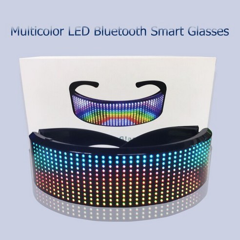 앱 제어 블루투스 Led 파티 안경 맞춤형 언어 USB 충전 깜박이 빛나는 크리스마스 콘서트 선글라스, 11.Upgrade intelligence  App C
