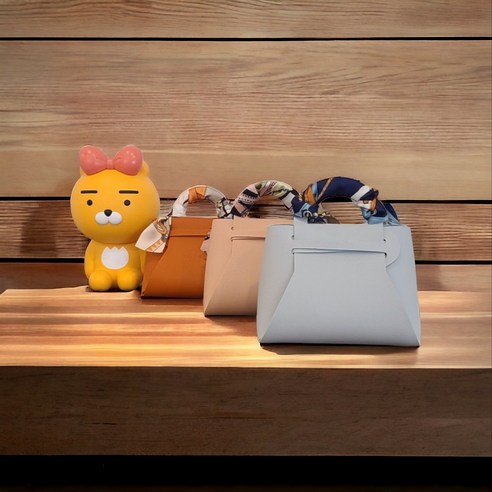 엠디픽 선물가방 1+1 구디백 럭셔리 용돈박스 가죽 선물포장 트윌리 스카프, 없음, 1세트, 블루+옐로