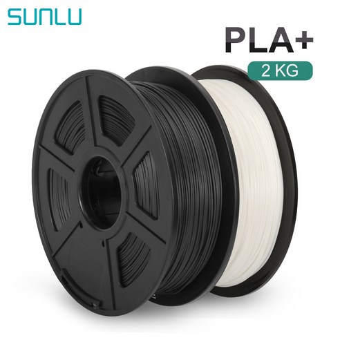 3D 프린터용 PLA 필라멘트 SUNLU 175mm 2 롤 1KG롤 친환경적으로 좋은 인, 5) PLAPLUS 2 Black