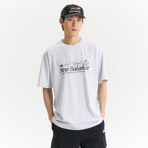뉴발란스 남여공용 NB B오와이 OY 레터링 반팔티 OVER FIT NBNEE21533 157010
