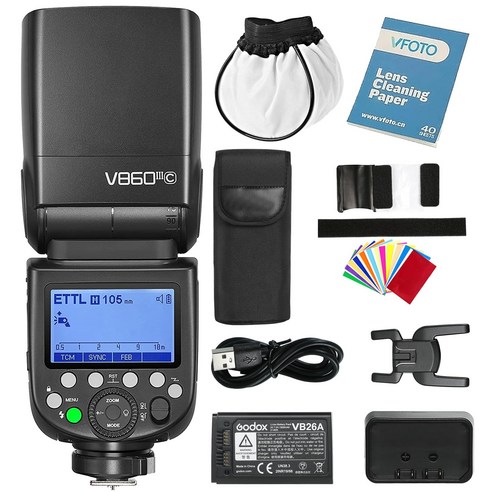 [Godox Godox V860III-C TTL 2.4G GN60 5300K Speedlite HSS 1 8000s 2600mAh 10 Canon 정규, 상세페이지 참조