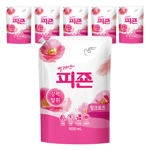 피죤 레귤러 핑크로즈 섬유유연제 리필, 2팩, 1개