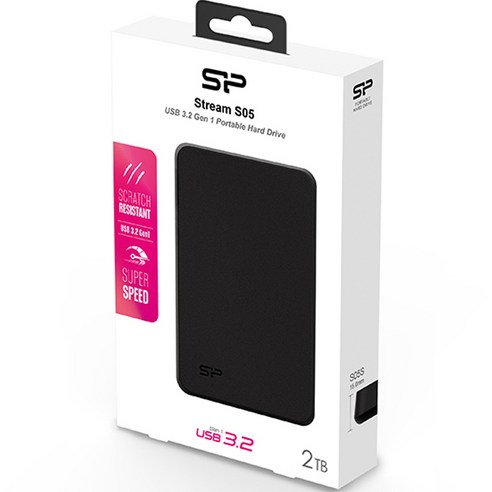 실리콘파워 Stream S05 외장HDD, 2TB, 블랙