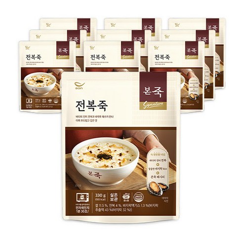 본죽 데워서 바로 먹는 전복죽, 200g, 11개
