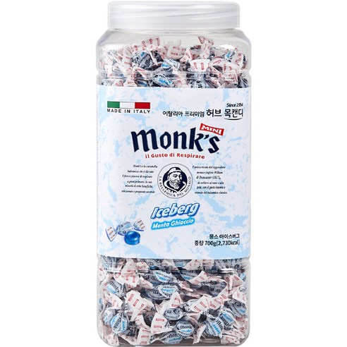 Monks 차량 컵홀더용 아이스버그 허브 캔디, 100g, 6개