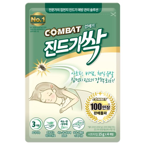 컴배트 진드기싹 시트 4p, 60g, 2개