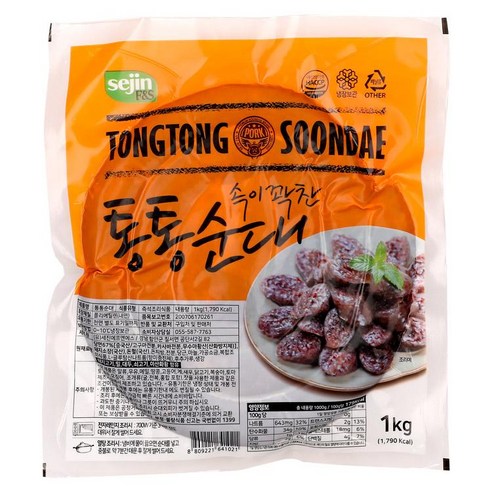 속이꽉찬 통통 순대 1kg 1박스 10입, 10개