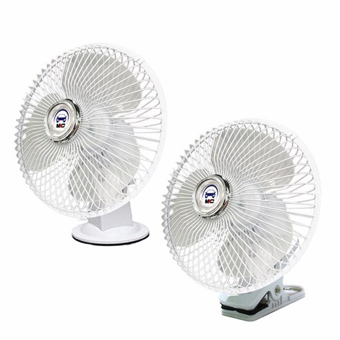 엠앤씨 카팬 차량용 선풍기 8인치 - 12V 24V (집게형+흡착형), 12V(차박/승용/소형화물)