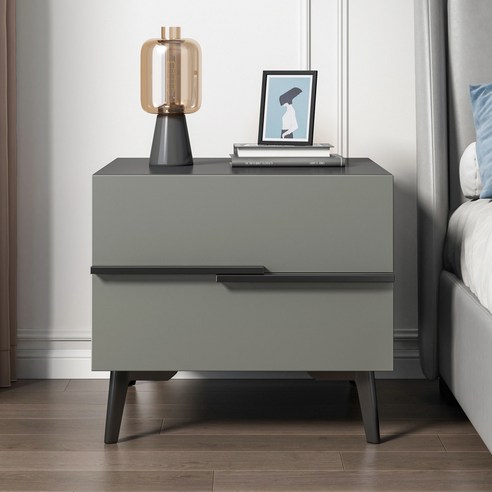 남쪽나무 2컬러 협탁 인테리어협탁 협탁테이블 원목 2단 협탁 40cm*41cm*44cm, grey
