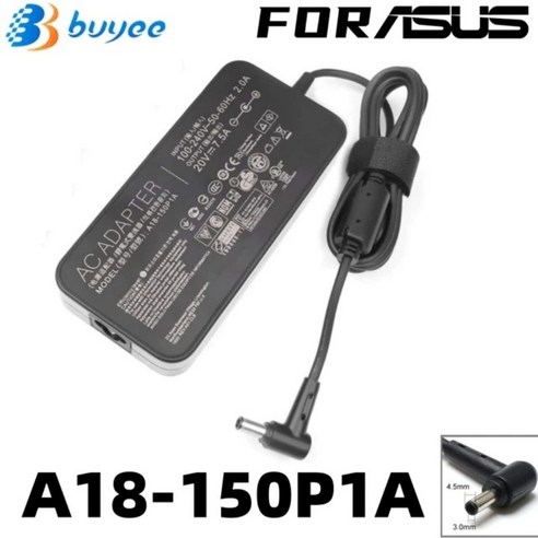 A18 150P1A 노트북 전원 충전기 어댑터 Asus ROG TUF GAMING G531GT G731GT FX505 시리즈 150W 20V 7.5A, B형 4.5x3.0mm