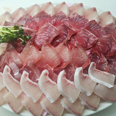 국내 자연산 대방어 중방어 소방어 당일손질 창원맛집 진해 동부회센타, 1세트, 중방어 슬라이스 400g + 곁들임 3종