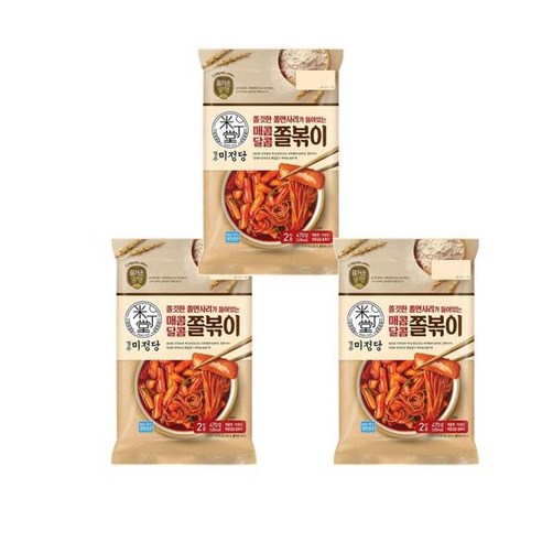 CJ 제일제당 [간식타임] 즐거운동행 미정당 쫄볶이 470g 3개 [떡볶기 쫄면 파스타 과자] [스낵 혼밥 핵가족], 8개