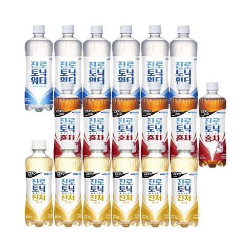 진로 토닉워터 300ml 6개+홍차 300ml 6개+진저에일 300ml 6개