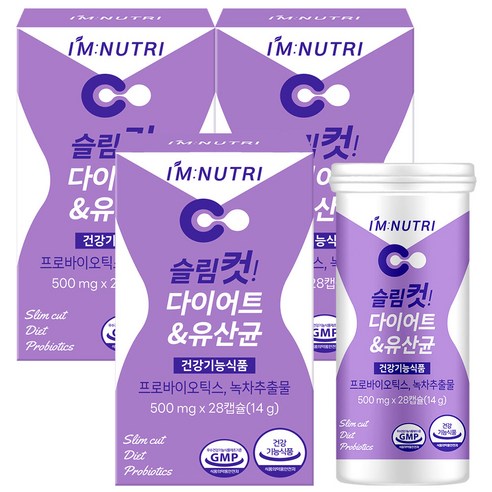 아임뉴트리 슬림컷 다이어트 유산균 장건강 체지방 감소, 28정, 6개