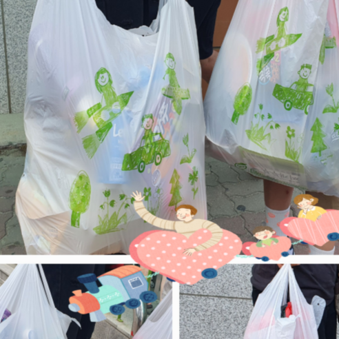 안셈 친환경 생분해비닐봉투 자연분해 대용량박스 약국 학교 편의점 5종사이즈 손잡이비닐봉지, 중 9L 300매 1BOX, 백색, 1개