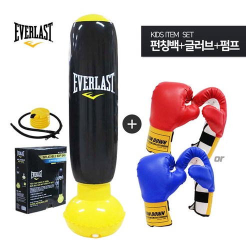 조아 에버라스트 아동 펀치백 세트 ( 펀칭백 + 권투글러브 ), 인플레이터블 밥백 + 쇼다운권투글러브 (레드) 중
