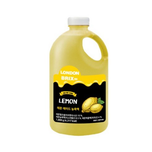 런던브릭스 레몬에이드 농축액 1800g, 1.5L, 1개