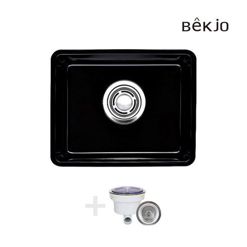 백조씽크 에나멜540 화이트 블랙 사각볼 법랑싱크볼 보조싱크대 싱크볼교체, 에나멜540(블랙), 스텐배수구, 자가 설치, 1개