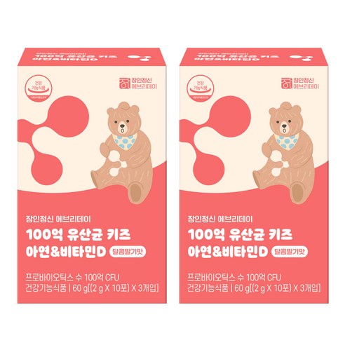 장인정신 에브리데이 100억 유산균 키즈 아연 & 비타민D, 60g, 1박스